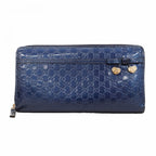Gucci Wallet Micro Guccissima Enamel Blue Champagne Gold