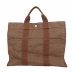 Hermes Tote Her Line MM Canvas Brown Silver