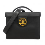 Chanel Vanity Bag Caviar Leather Black Gold 2-Way