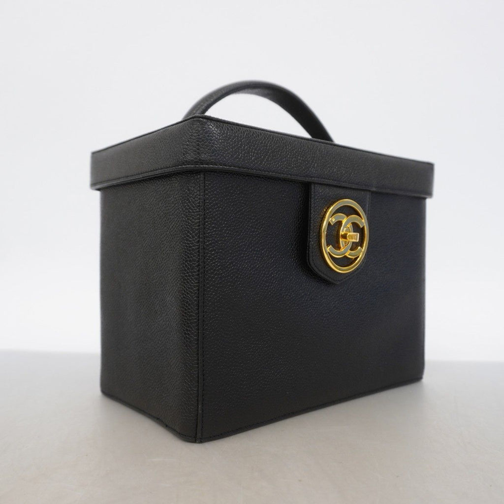 Chanel Vanity Bag Caviar Leather Black Gold 2-Way — view 2