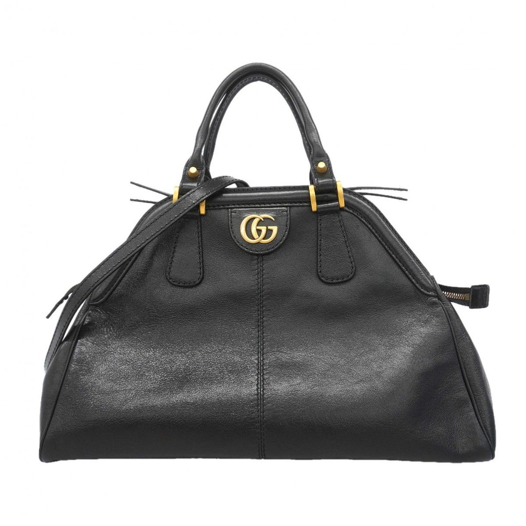 Gucci Handbag Liber Leather Black Gold