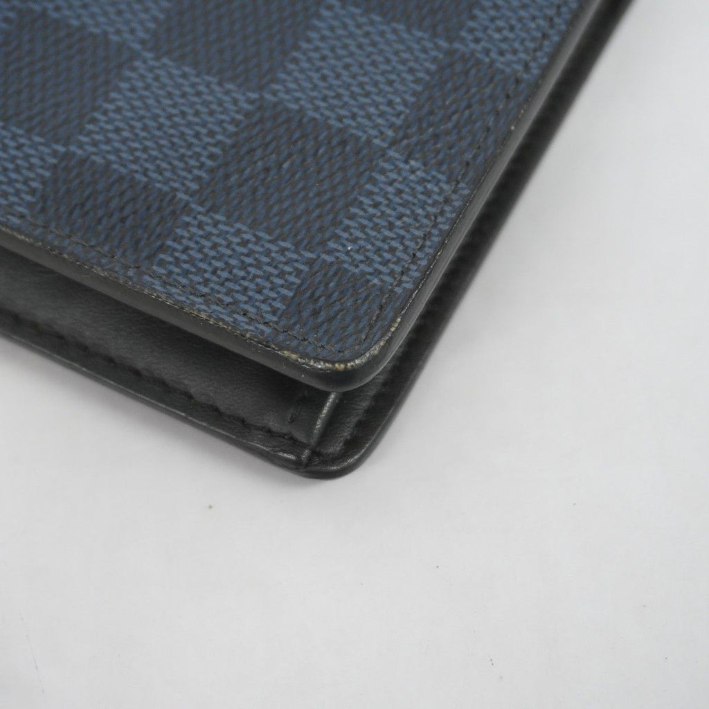 Louis Vuitton Wallet Damier Cobalt Portefeuille Brazza Navy Black — view 6