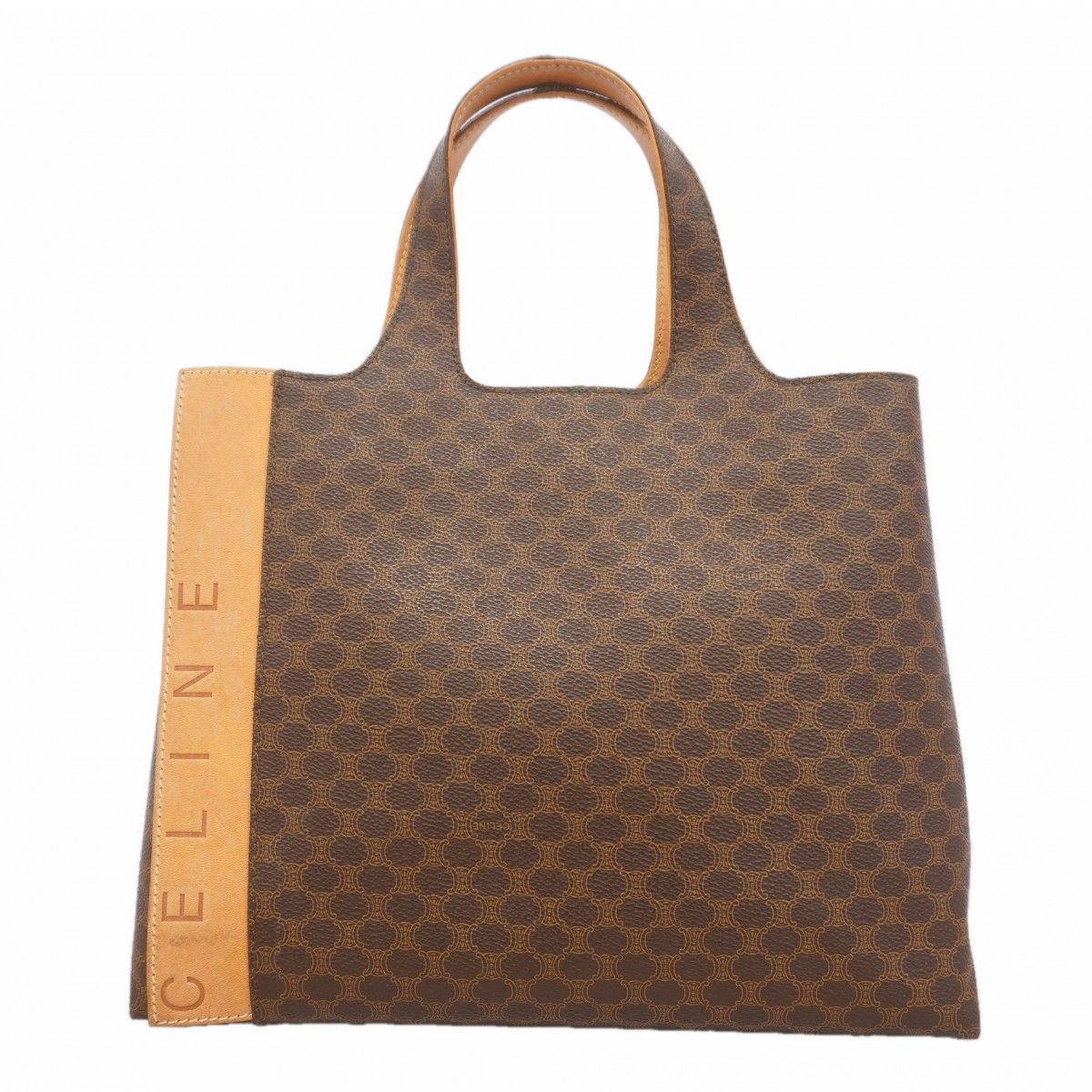 Celine Handbag Macadam Brown Gold
