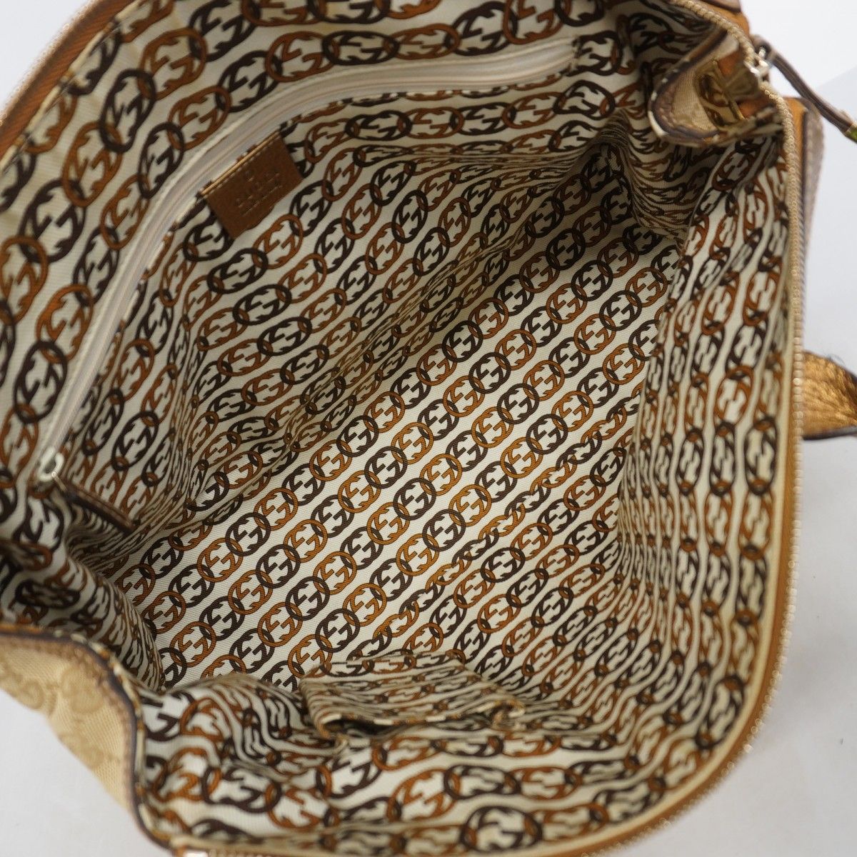 Gucci Tote GG Canvas Prince Light Brown Gold Champagne — view 4