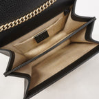 Gucci Shoulder Bag Interlocking Leather Black Champagne Gold — view 4