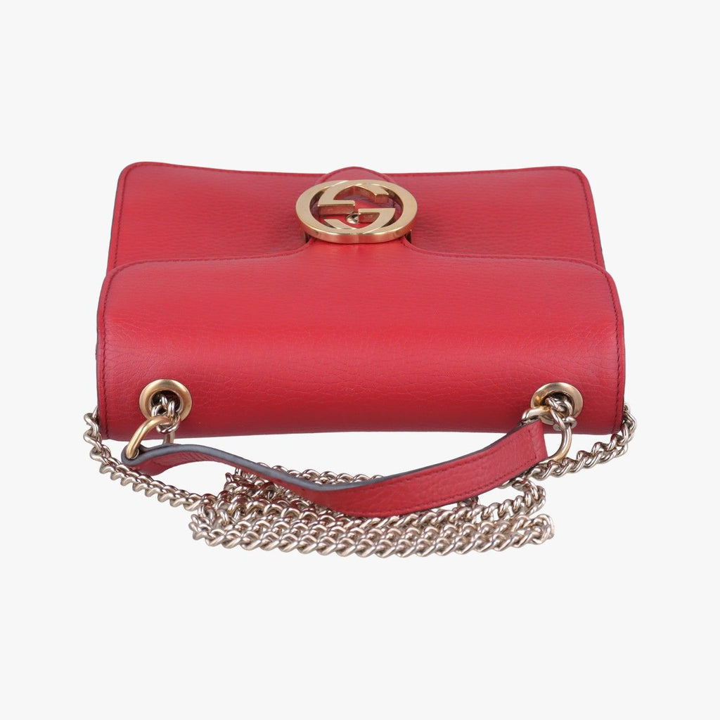 Gucci Interlocking Red Leather Shoulder — view 8