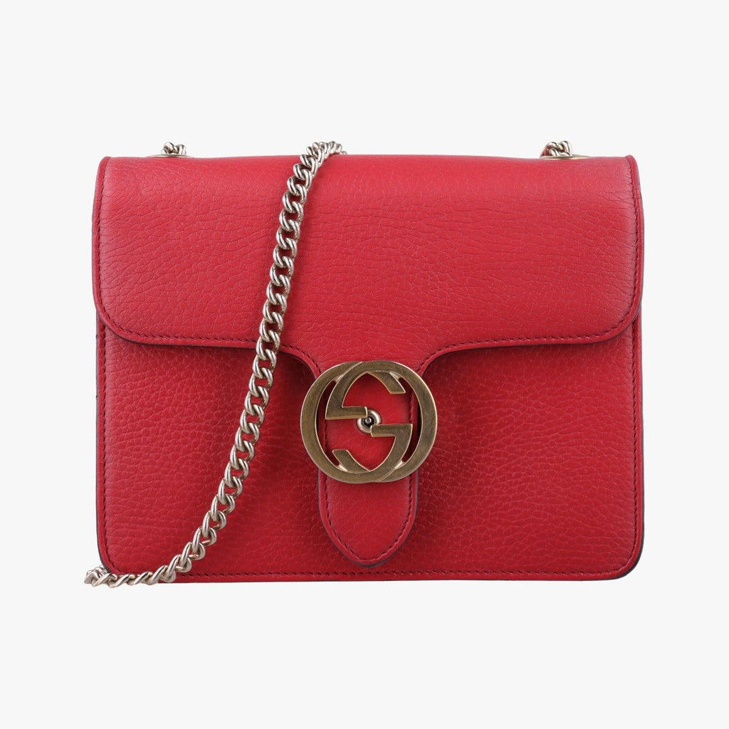 Gucci Interlocking Red Leather Shoulder