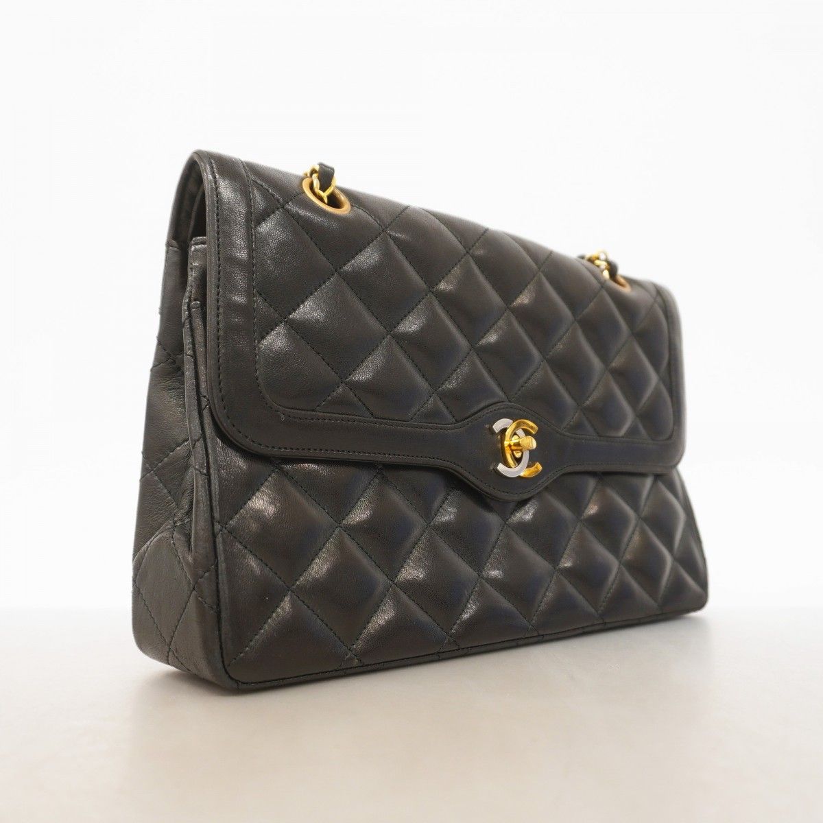 Chanel Shoulder Bag Quilted Limited Edition Lambskin Black Gold Silver — view 2