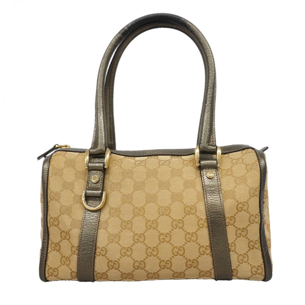 Gucci Handbag GG Canvas Abbey Brown Champagne Gold