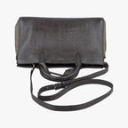 Saint Laurent Cava Rive Gauche Dark Gray Croco Embossed Leather Shoulder — view 8