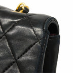 Chanel Shoulder Bag Quilted Lambskin Black Gold — view 8
