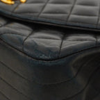 Chanel Shoulder Bag Quilted Lambskin Black Gold — view 6