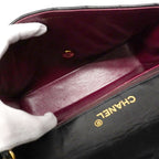 Chanel Shoulder Bag Quilted Lambskin Black Gold — view 4