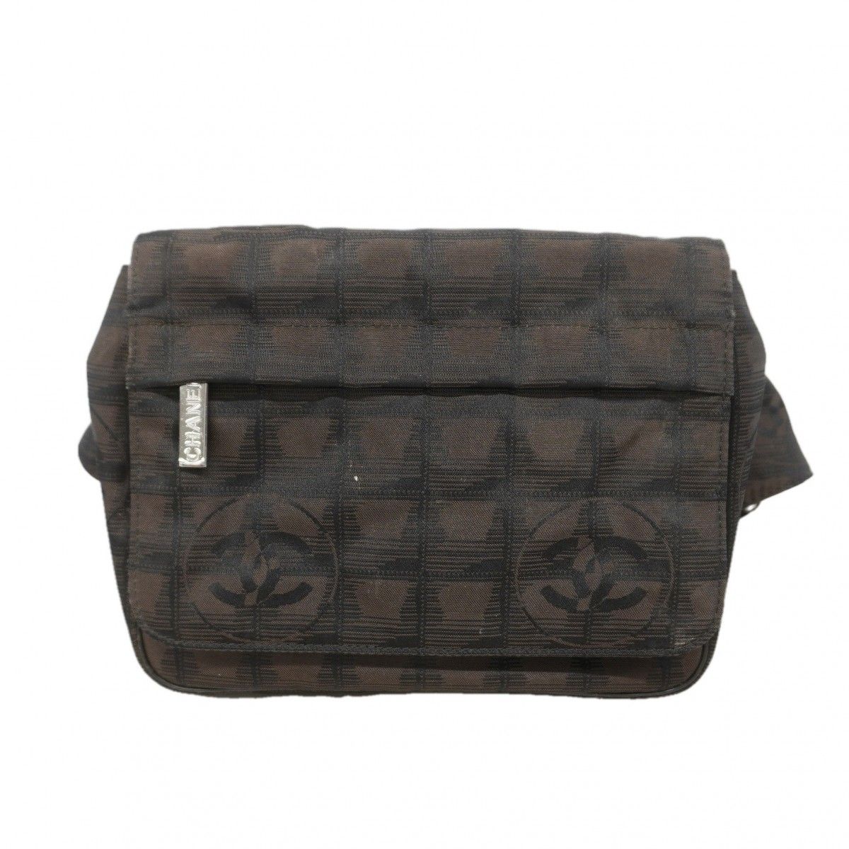 Chanel Waist Bag New Travel Nylon Brown Black Silver