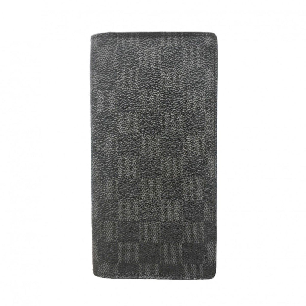 Louis Vuitton Wallet Damier Graphite Portefeuille Brazza Black Gray