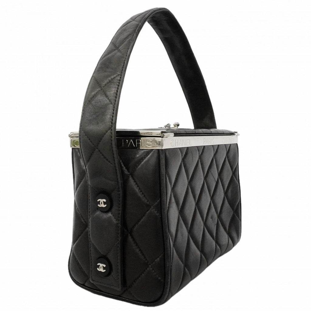 Chanel Handbag Quilted Lambskin Black Silver — view 2