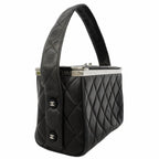Chanel Handbag Quilted Lambskin Black Silver — view 2