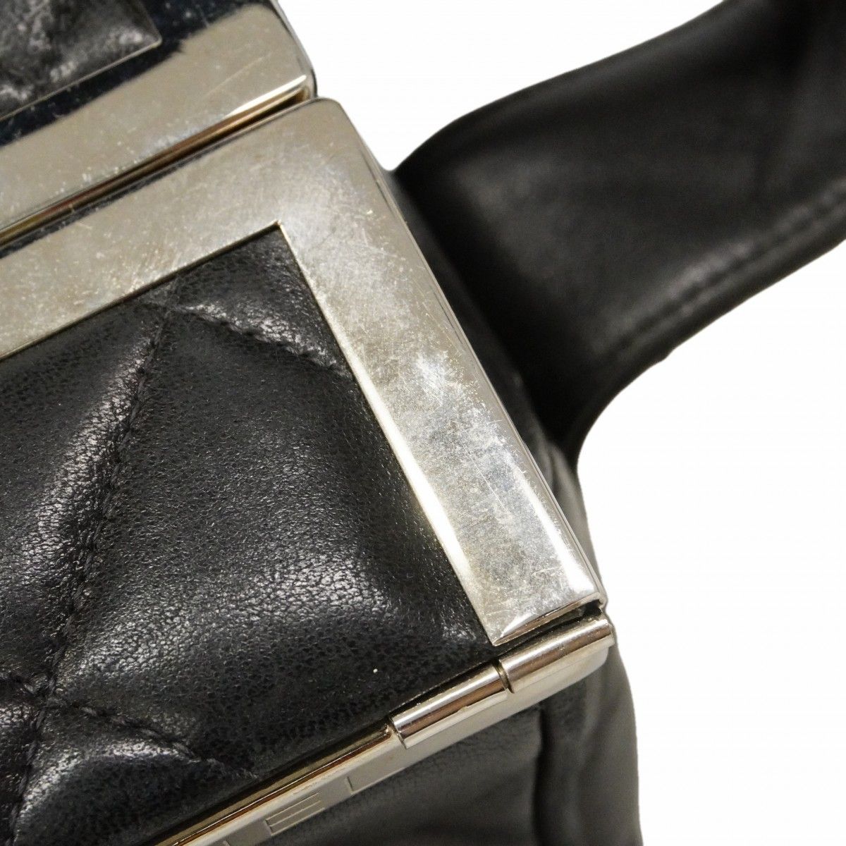 Chanel Handbag Quilted Lambskin Black Silver — view 7