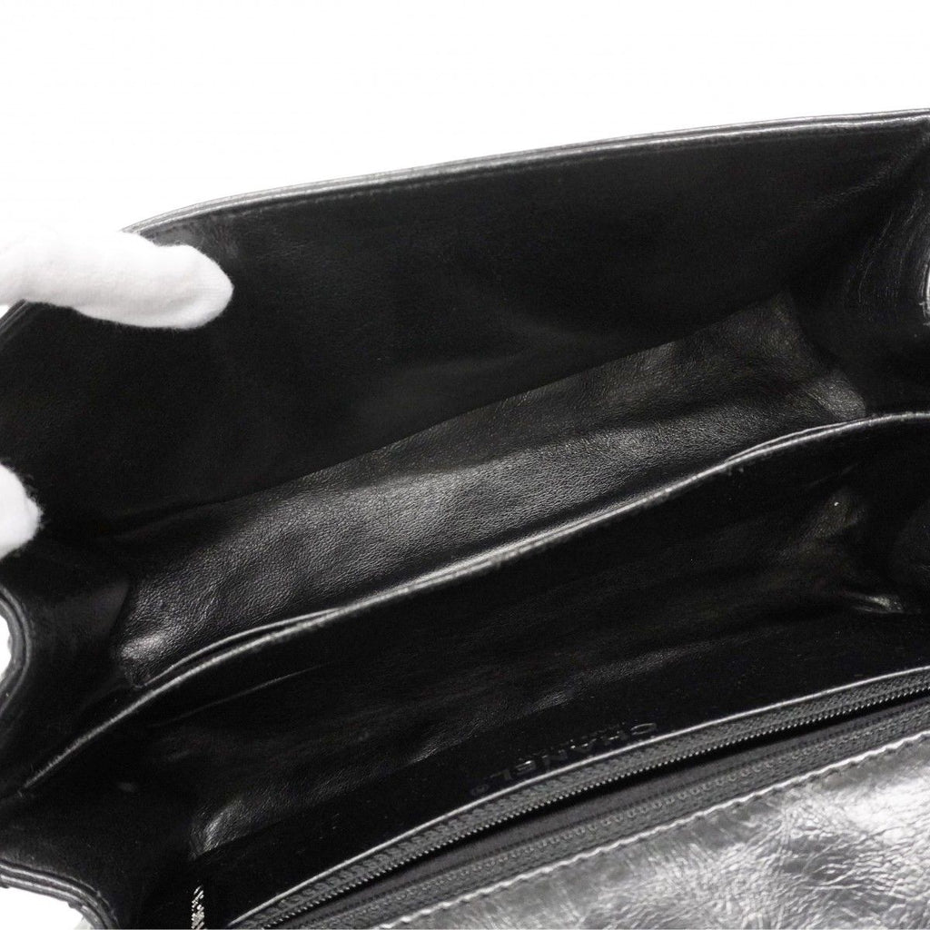 Chanel Shoulder Bag 2.55 Calfskin Black Silver — view 4