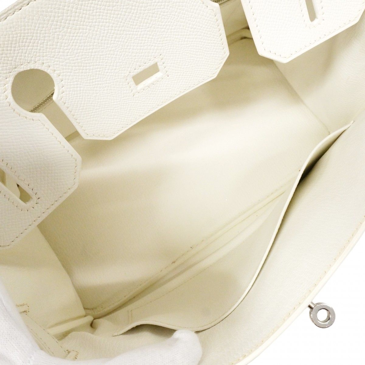 Hermes Handbag Birkin 30 Veau Epsom White Silver — view 4