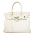 Hermes Handbag Birkin 30 Veau Epsom White Silver