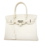 Hermes Handbag Birkin 30 Veau Epsom White Silver