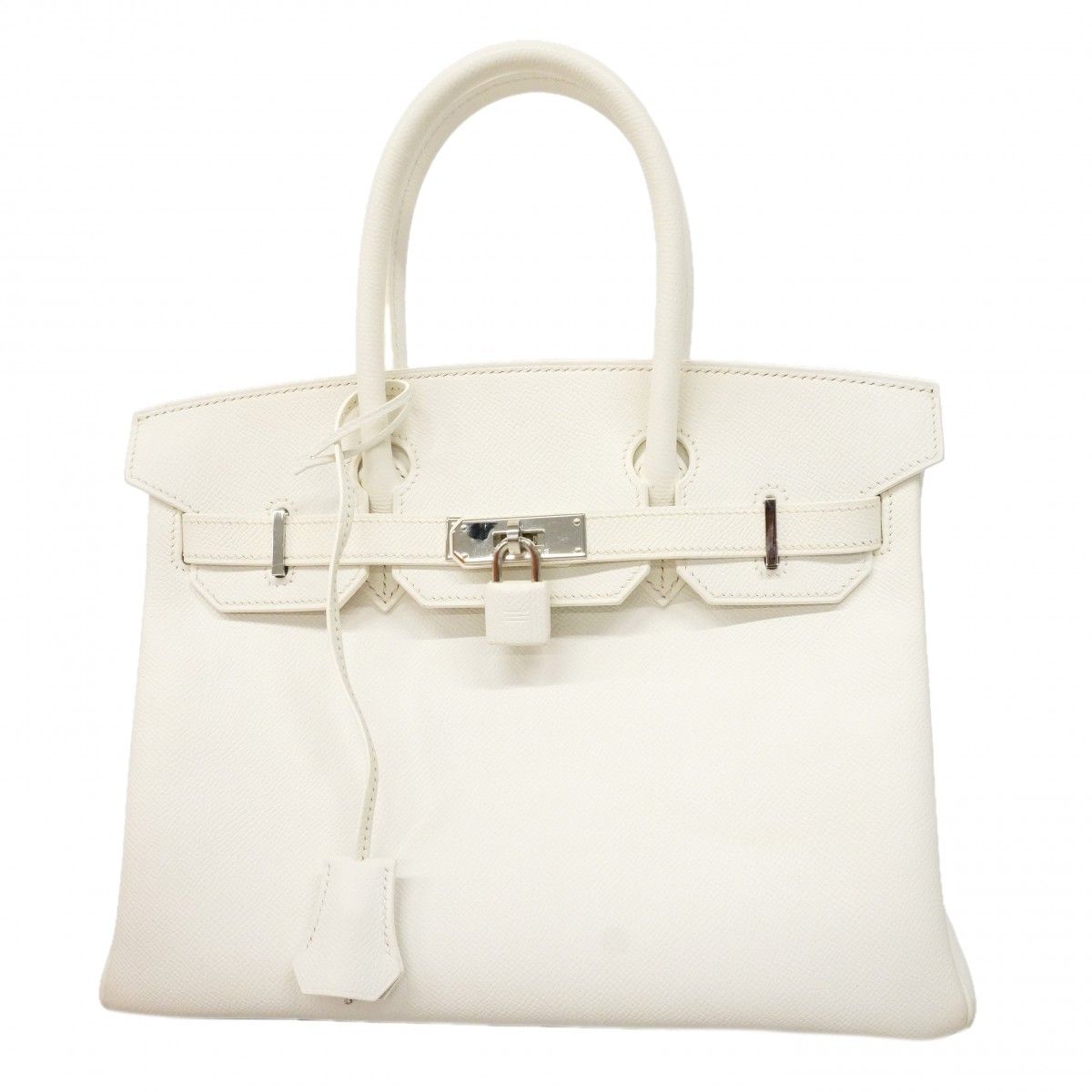 Hermes Handbag Birkin 30 Veau Epsom White Silver