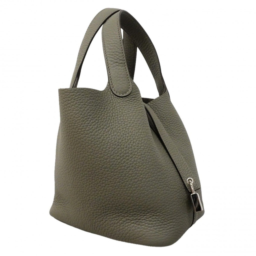 Hermes Handbag Picotin Lock PM Taurillon Clemence Grime Silver — view 2