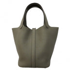 Hermes Handbag Picotin Lock PM Taurillon Clemence Grime Silver — view 8