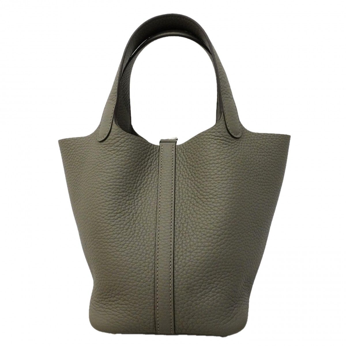 Hermes Handbag Picotin Lock PM Taurillon Clemence Grime Silver — view 8