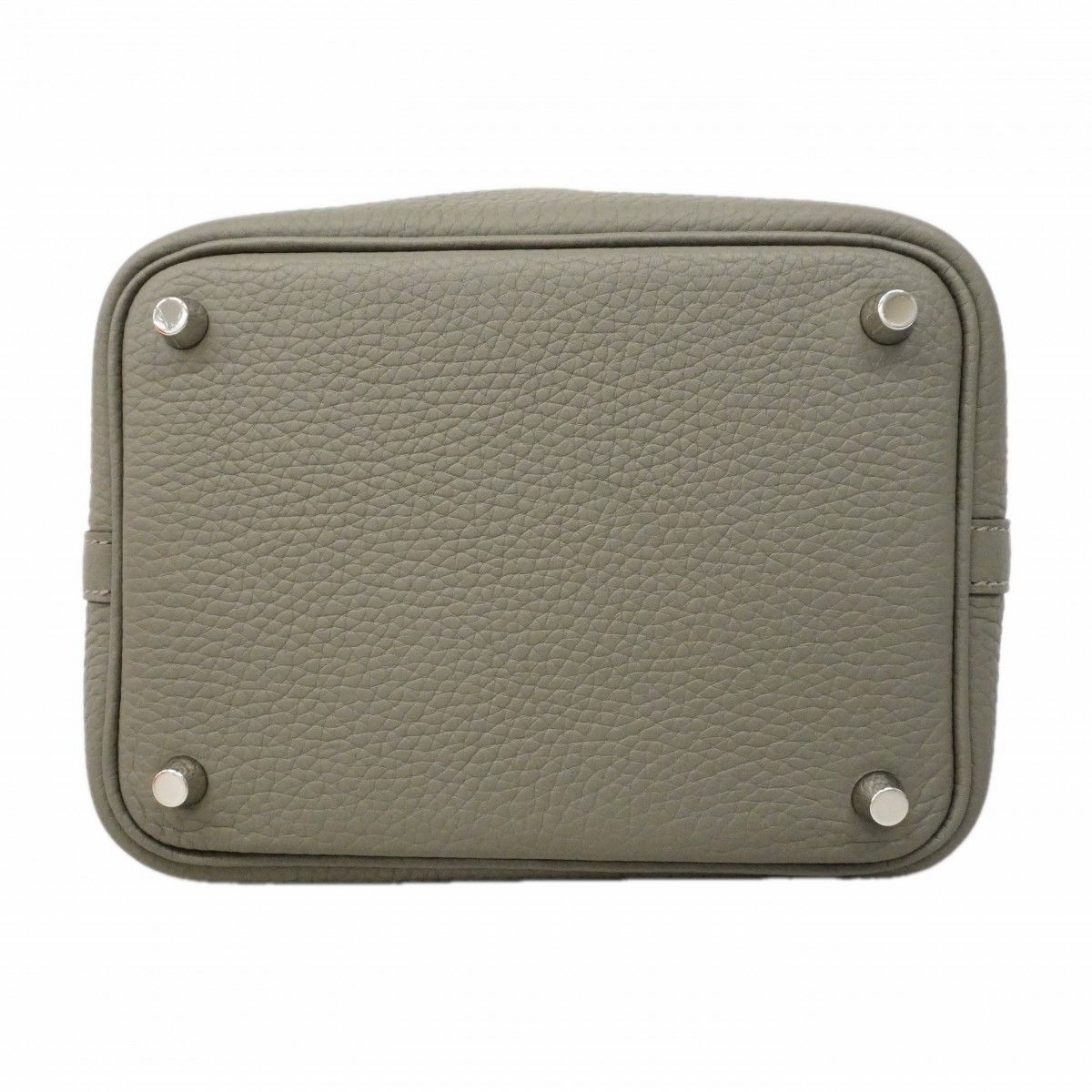 Hermes Handbag Picotin Lock PM Taurillon Clemence Grime Silver — view 3