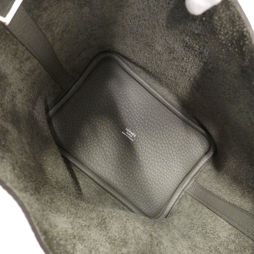 Hermes Handbag Picotin Lock PM Taurillon Clemence Grime Silver — view 4
