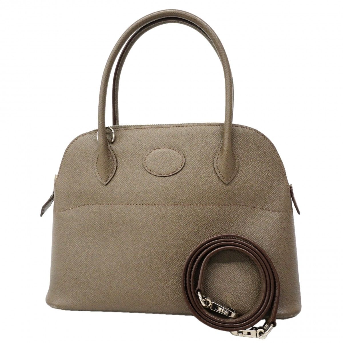 Hermes Handbag Bolide 27 Veau Epsom Etain Silver 2-Way