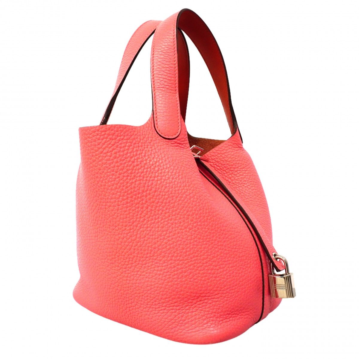 Hermes Handbag Picotin Lock Eclat PM Taurillon Clemence Rose Azalea Terbatie — view 2