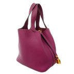 Hermes Handbag Picotin Lock PM Taurillon Clemence Anemone Gold — view 2