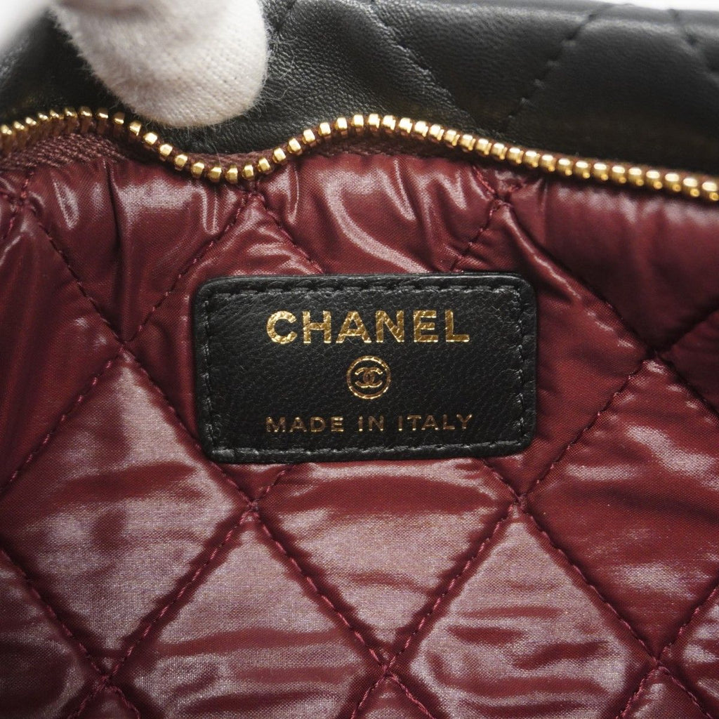 Chanel Clutch Quilted Lambskin Black Gold — view 5