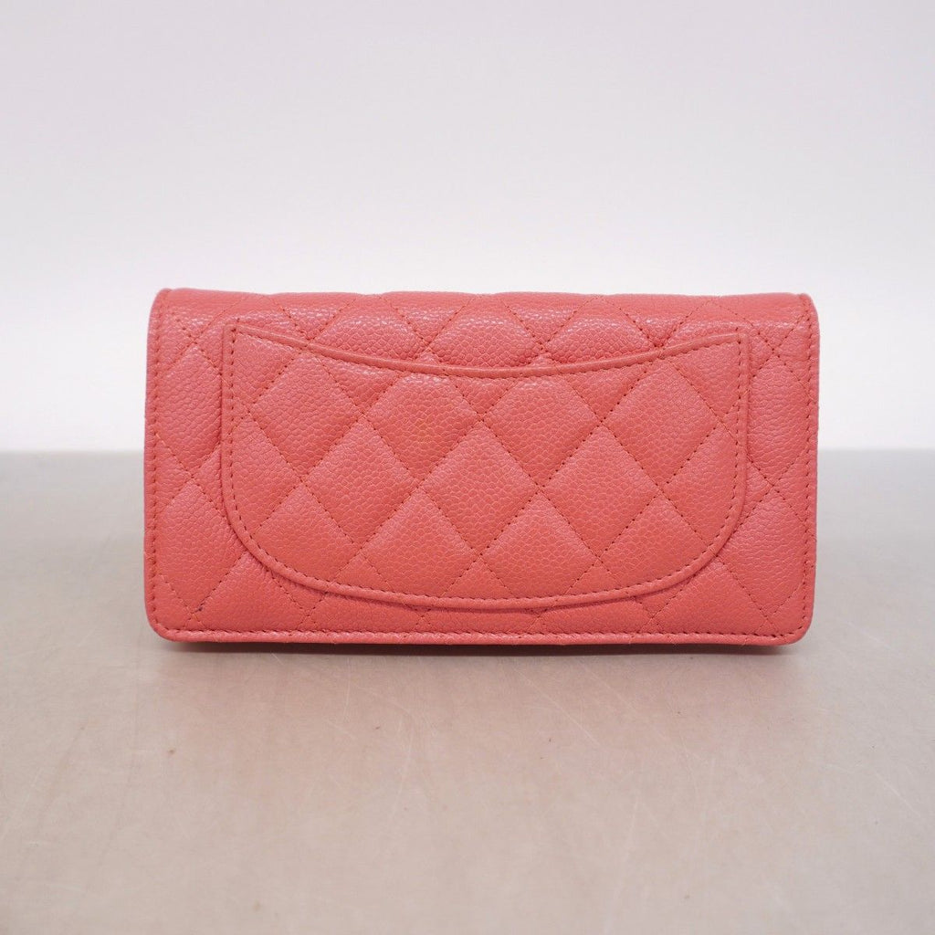 Chanel Wallet Quilted Caviar Leather Pink Gold — view 7