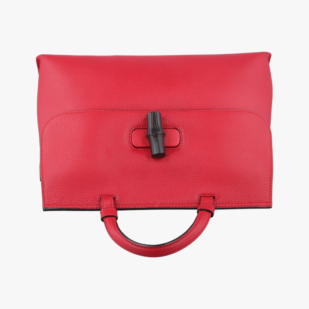 Gucci Bamboo Daily Red Leather Shoulder — view 8