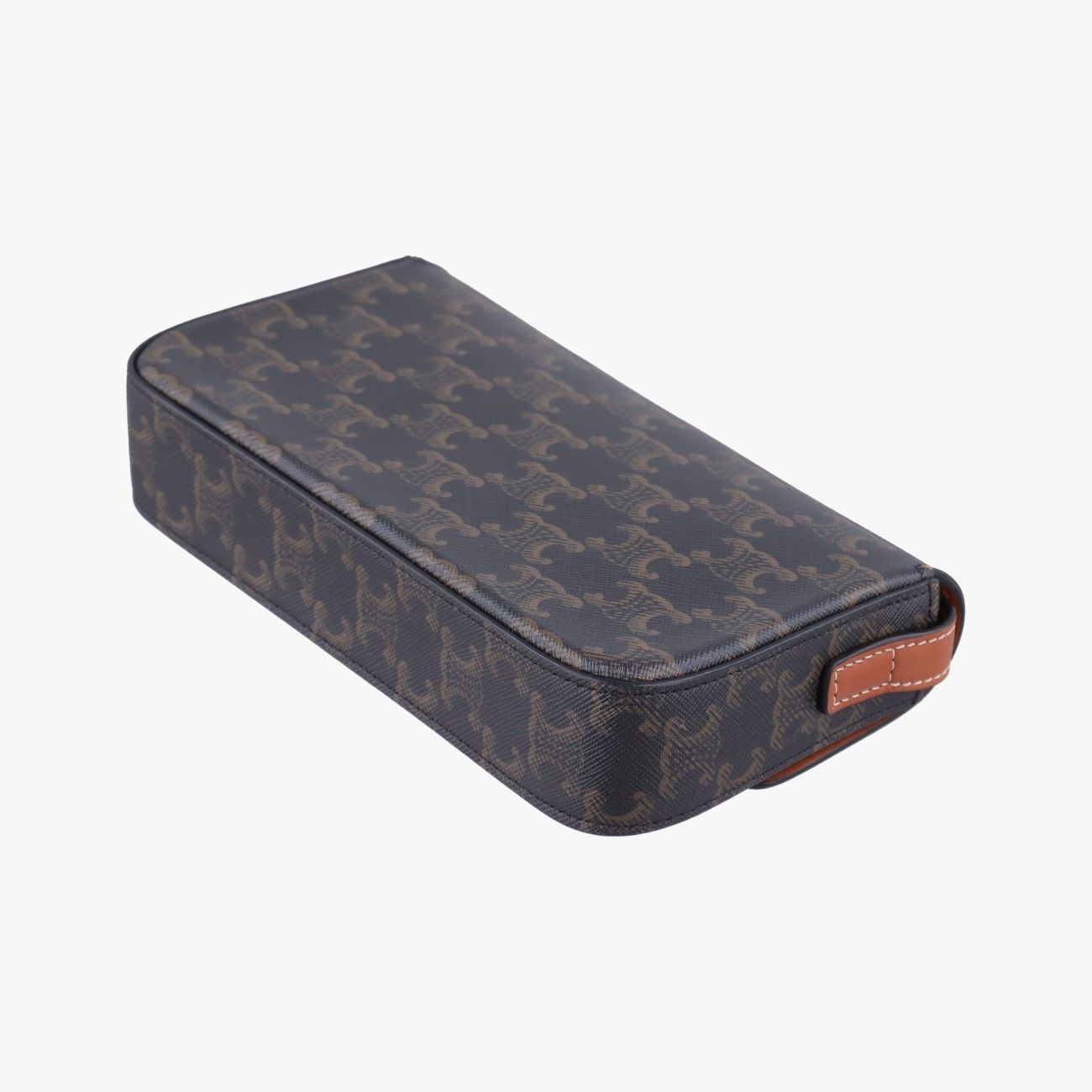 Celine Claude Triomphe Brown Canvas Shoulder — view 6
