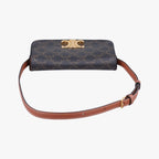 Celine Claude Triomphe Brown Canvas Shoulder — view 8