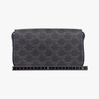 Celine Claude Triomphe Brown Canvas Shoulder — view 2