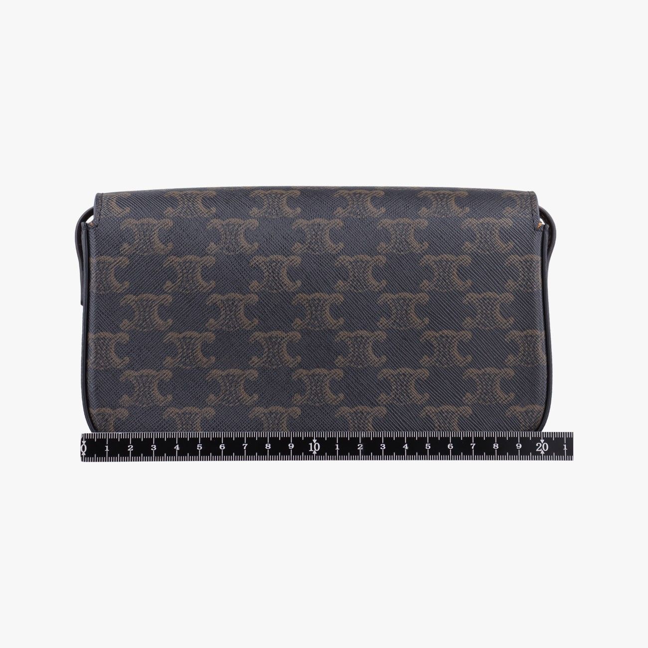 Celine Claude Triomphe Brown Canvas Shoulder — view 2