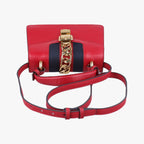 Gucci Sylvie Red Leather Shoulder — view 8