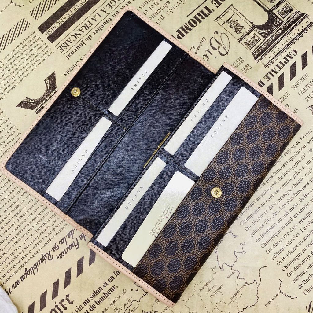 Celine Macadam Pattern Bifold Wallet Vintage Brown — view 3