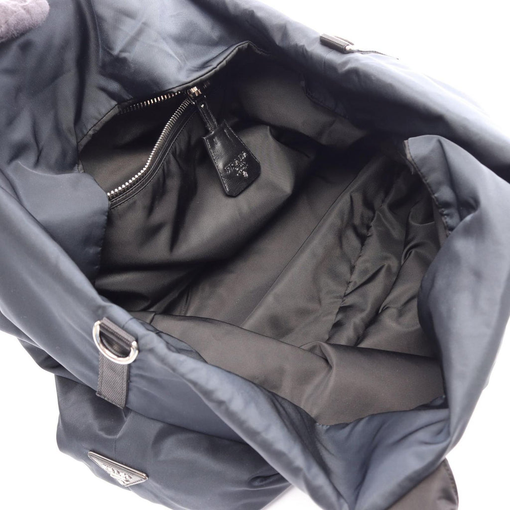 Prada Tote Tessuto Double Reversible 2-Way Black Navy Nylon — view 3