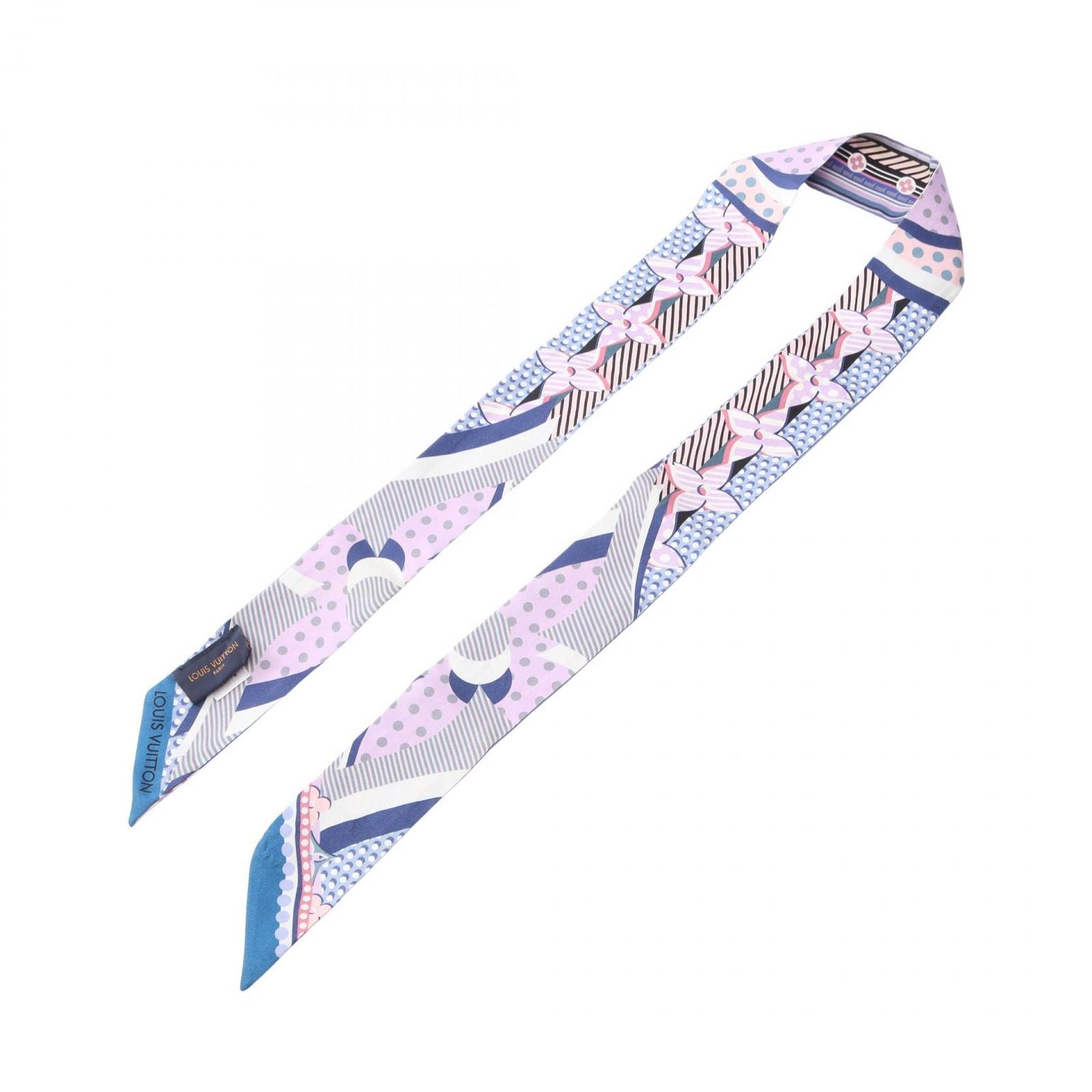Louis Vuitton Scarf Bandeau BB Pop LV Blue Silk — view 3