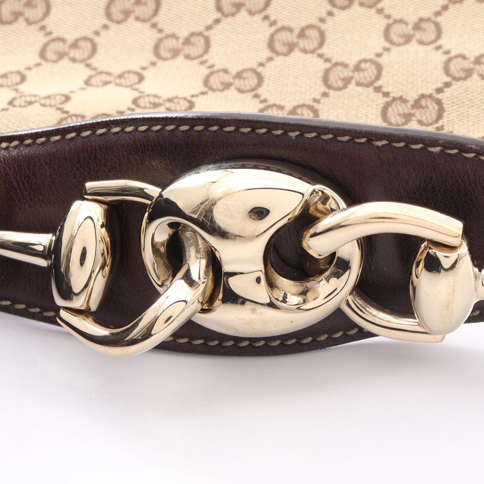 Gucci Handbag GG Canvas Horsebit Beige Brown — view 8