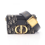 Dior Shoulder Bag 30 Montaigne Box Oblique Jacquard Navy Canvas Leather
