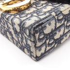 Dior Shoulder Bag 30 Montaigne Box Oblique Jacquard Navy Canvas Leather — view 7