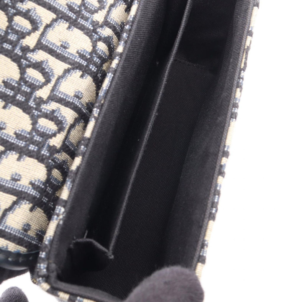 Dior Shoulder Bag 30 Montaigne Box Oblique Jacquard Navy Canvas Leather — view 3